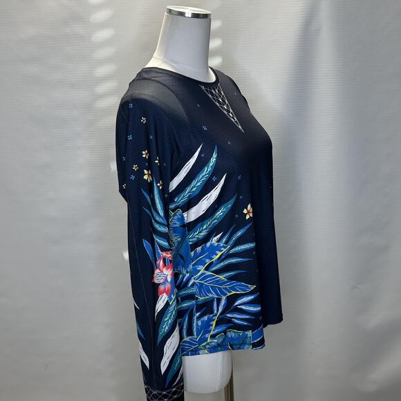 Lucky in Love Womens Large Long Sleeve Rash Guard Mesh Trim Tennis Top - Picture 4 of 14